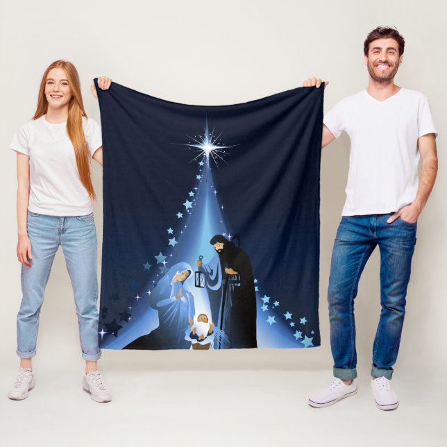 Nativity scene fleece blanket (In Situ)