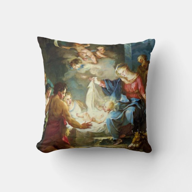 Nativity Scene for Christmas - Pierre Throw Pillow (Front)
