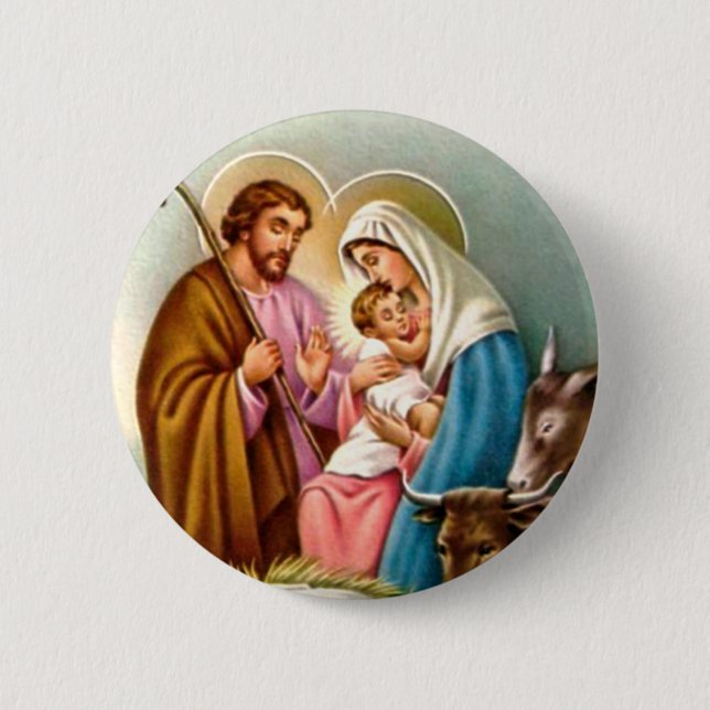 Nativity Scene Gifts for Christmas 2 Inch Round Button (Front)