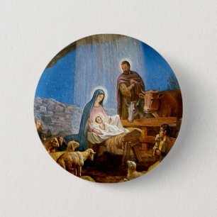 Nativity Scene Gifts for Christmas 2 Inch Round Button