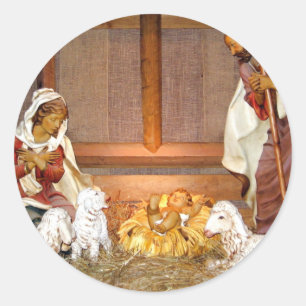 Nativity Scene/Holy Family Classic Round Sticker