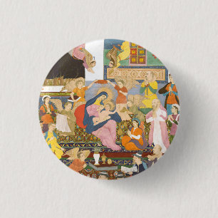 Nativity scene in indian style 1 inch round button