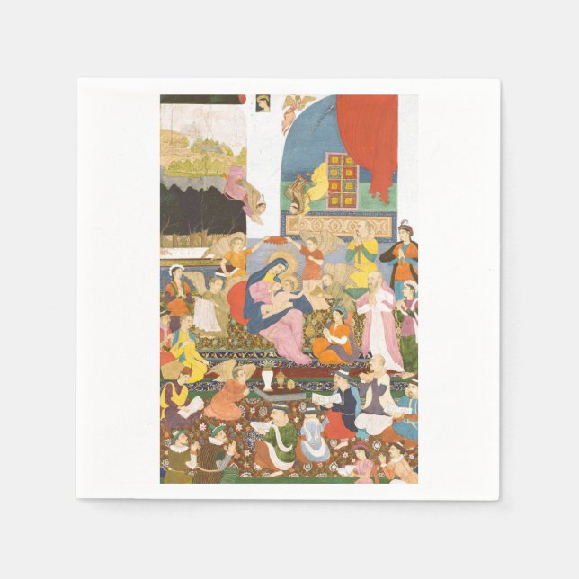 Nativity scene in indian style napkin (Front)