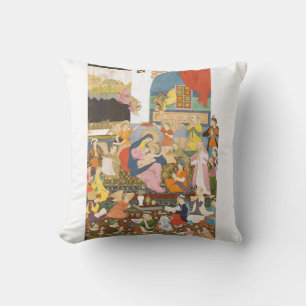Nativity scene in indian style throw pillow