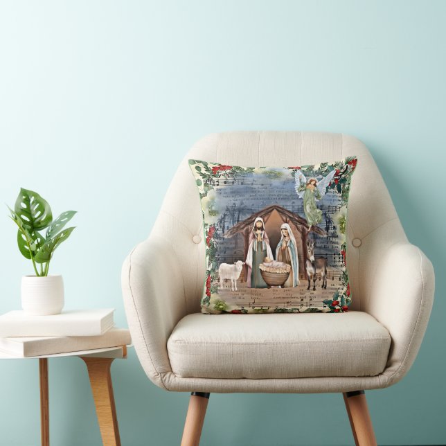 Nativity Scene, Joy to the World, Throw Pillow (Chair)