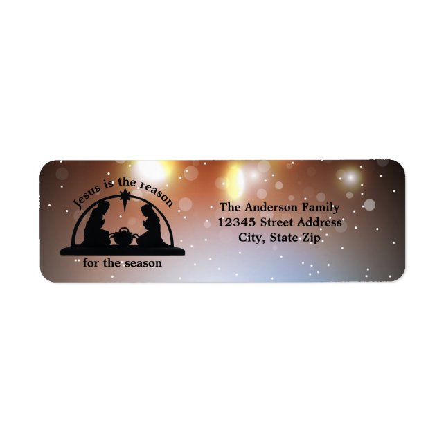 Nativity Scene Lights - Return Address Label (Front)