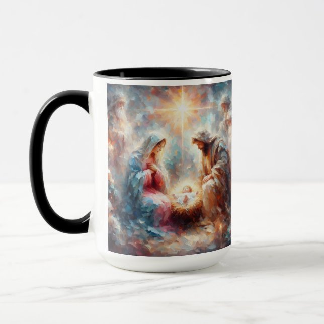Nativity Scene Manger Christmas Coffee Mug Cup (Left)