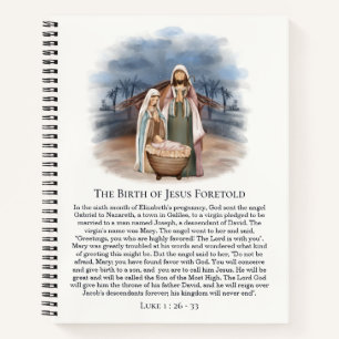 Nativity Scene - Mary, Joseph & Newborn Baby Jesus Notebook