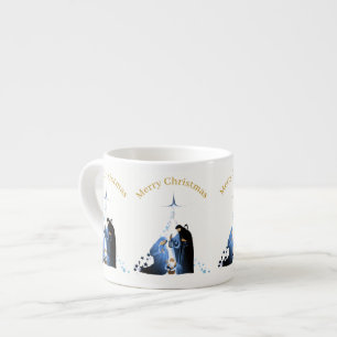 Nativity Scene Merry Christmas greetings Espresso Cup