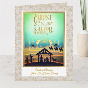 Nativity Scene "Merry Christmas & Happy New Year" Card