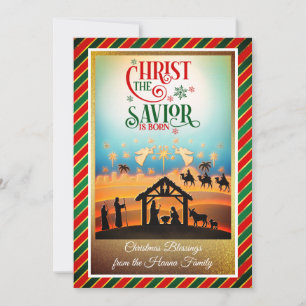 Nativity Scene "Merry Christmas & Happy New Year" Holiday Card