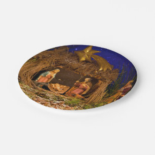 Nativity scene paper plate