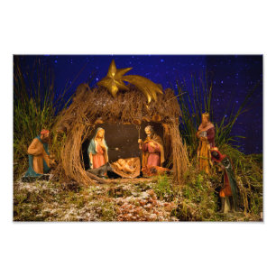 Nativity scene photo print