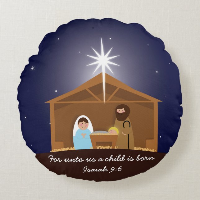 Nativity Scene  Round Pillow (Front)