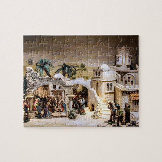 Nativity Scene Setup for Christmas Jigsaw Puzzle (Horizontal)