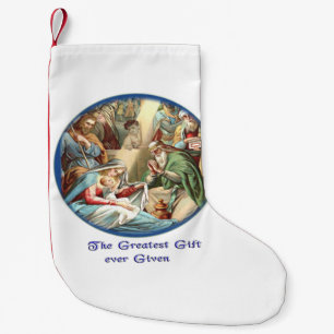 Nativity Scene Small Christmas Stocking