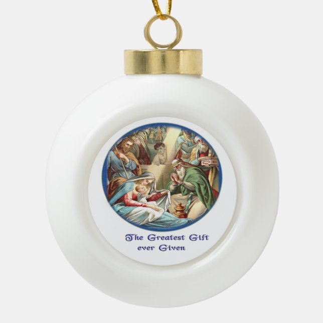 NAtivity scene Snowflake Framed Ornament (Front)