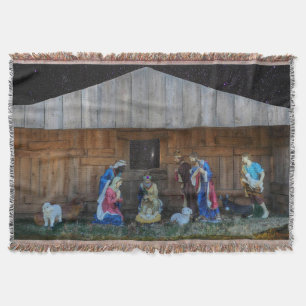 Nativity Scene Throw Blanket