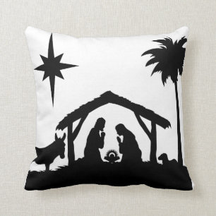 Nativity Scene Throw Pillow