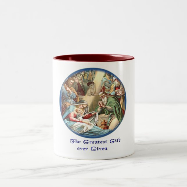 Nativity scene Two-Tone coffee mug (Center)