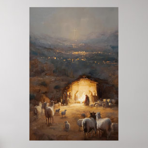 Nativity Scene Wall Art Nativity Art Jesus Artwork