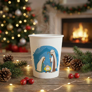 Nativity Scene with Mary Joseph and Baby Jesus Paper Cups