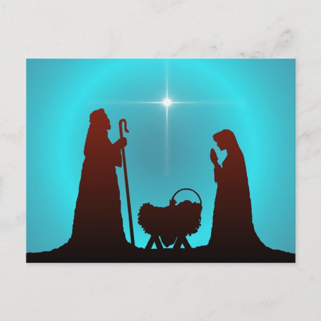 NATIVITY SILHOUETTE & STAR by SHARON SHARPE Postcard (Front)