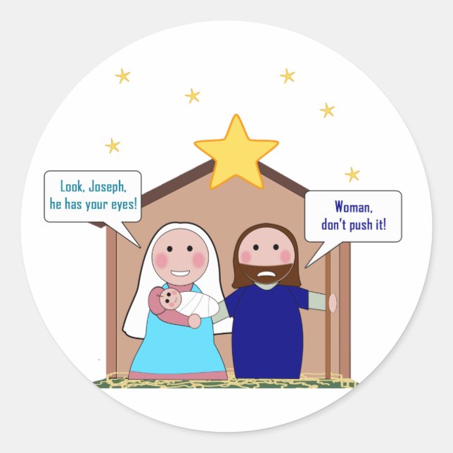 Nativity Sin Classic Round Sticker (Front)