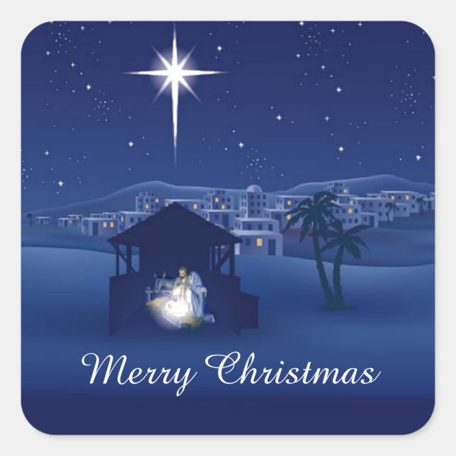 nativity square sticker (Front)