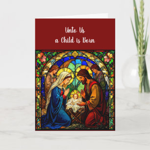 Nativity Stained Glass Christmas Card