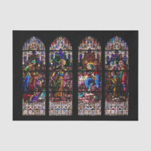 Nativity Stained Glass Christmas Tissue Paper