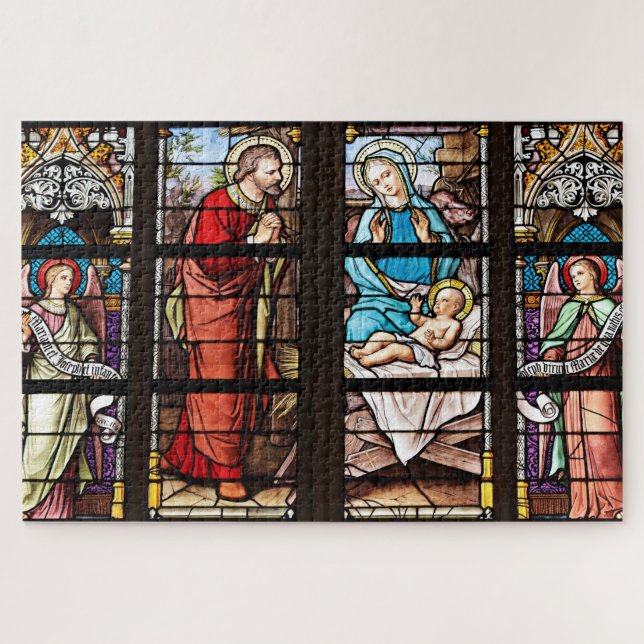 Nativity Stained Glass Jigsaw Puzzle (Horizontal)
