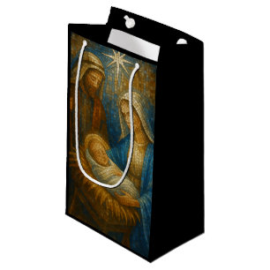 Nativity Stained Glass Mosaic   Holy Family  Small Gift Bag