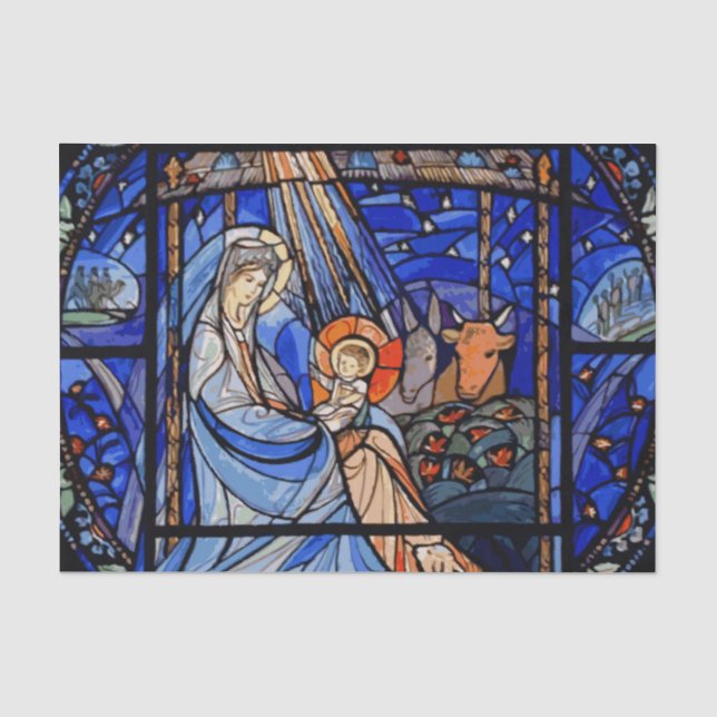 Nativity Stained Glass Tissue Paper (Front)