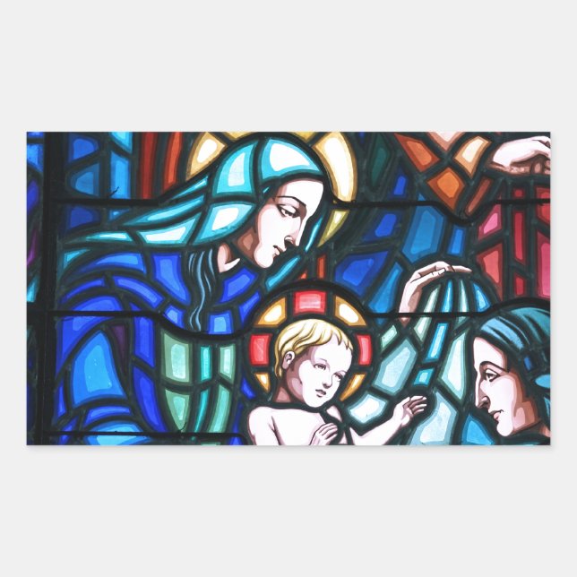Nativity stained glass window sticker (Front)