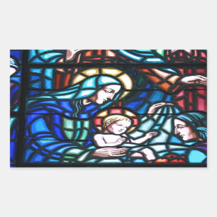 Nativity stained glass window sticker