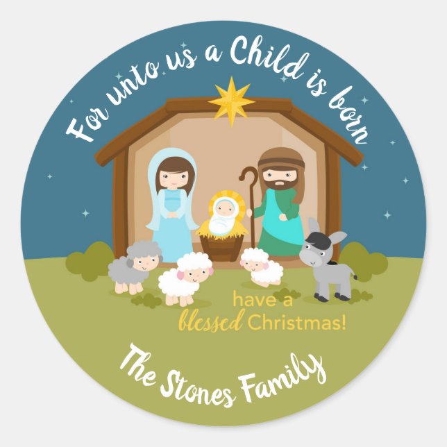 Nativity Stickers (Christmas Holy Family) (Front)