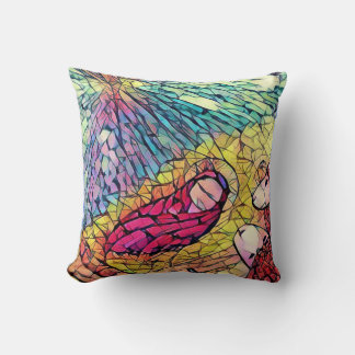 Nativity story Manger Baby Jesus Stained glass Throw Pillow