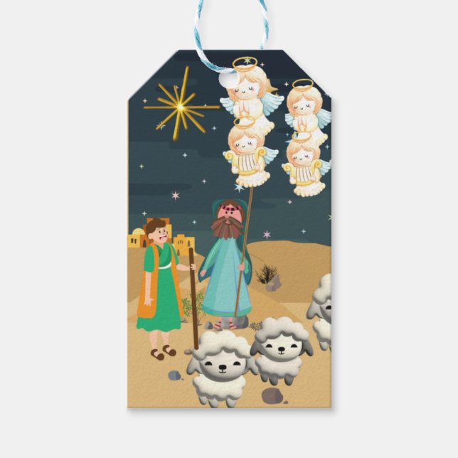 Nativity The Shepherds Gift Tags (Front)