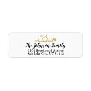 Nativity Themed Christmas Return Address Label
