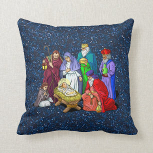 nativity throw pillow