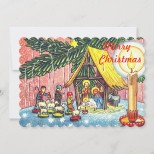 Nativity Under the Christmas Tree Photocard Holiday Card