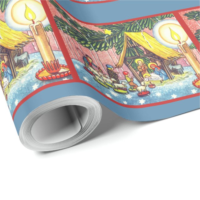 Nativity Under the Christmas Tree Wrapping Paper (Roll Corner)