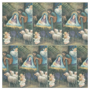 Nativity Vintage Christmas Fabric
