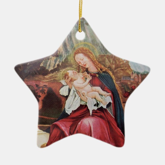 NATIVITY WITH ANGELS - MAGIC OF CHRISTMAS CERAMIC ORNAMENT (Front)
