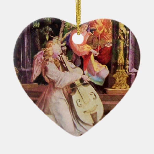 NATIVITY WITH ANGELS - MAGIC OF CHRISTMAS CERAMIC ORNAMENT (Front)