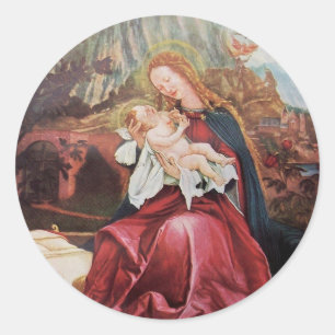 NATIVITY WITH ANGELS - MAGIC OF CHRISTMAS CLASSIC ROUND STICKER