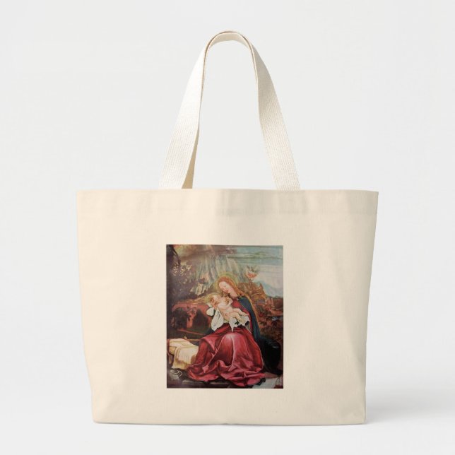 NATIVITY WITH ANGELS - MAGIC OF CHRISTMAS LARGE TOTE BAG (Front)