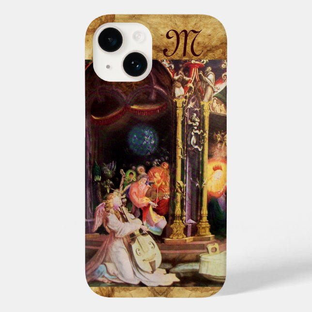 NATIVITY WITH ANGELS - MAGIC OF CHRISTMAS monogram Case-Mate iPhone Case (Back)