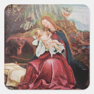 NATIVITY WITH ANGELS - MAGIC OF CHRISTMAS SQUARE STICKER